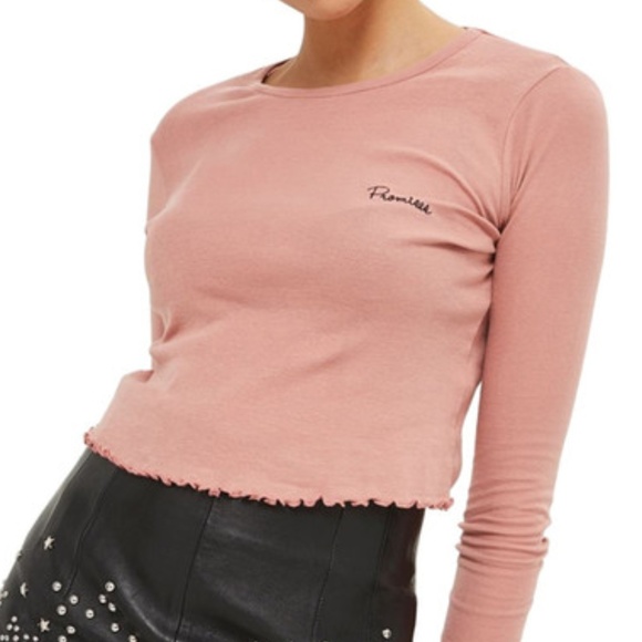 Topshop Tops - TOPSHOP Promises Lettuce Edge Tee
